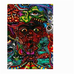 Abstract Psychedelic Face Nightmare Eyes Font Horror Fantasy Artwork Large Garden Flag (two Sides) by Nexatart