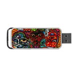 Abstract Psychedelic Face Nightmare Eyes Font Horror Fantasy Artwork Portable USB Flash (Two Sides) Front