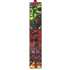 Abstract Psychedelic Face Nightmare Eyes Font Horror Fantasy Artwork Large Book Marks by Nexatart