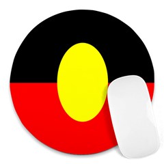 Flag Of Australian Aborigines Round Mousepads by Nexatart