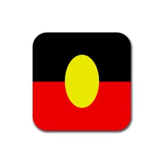 Flag Of Australian Aborigines Rubber Coaster (square)  by Nexatart