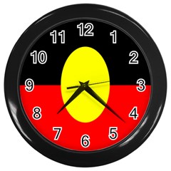 Flag Of Australian Aborigines Wall Clocks (black) by Nexatart