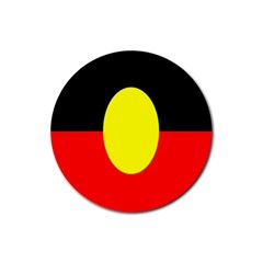 Flag Of Australian Aborigines Rubber Coaster (round)  by Nexatart