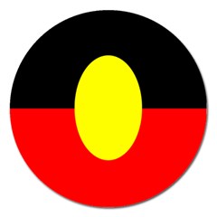 Flag Of Australian Aborigines Magnet 5  (round) by Nexatart