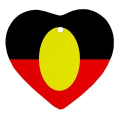 Flag Of Australian Aborigines Heart Ornament (two Sides) by Nexatart