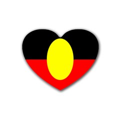 Flag Of Australian Aborigines Rubber Coaster (heart)  by Nexatart