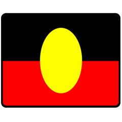 Flag Of Australian Aborigines Fleece Blanket (medium)  by Nexatart