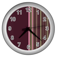 Lines Wall Clocks (silver)  by ValentinaDesign