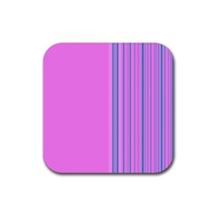 Lines Rubber Coaster (square)  by ValentinaDesign