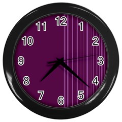 Lines Wall Clocks (black) by ValentinaDesign