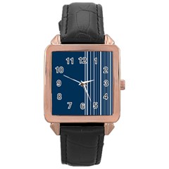 Lines Rose Gold Leather Watch 