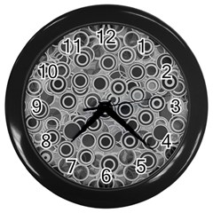 Abstract Grey End Of Day Wall Clocks (black) by Ivana