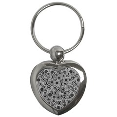 Abstract Grey End Of Day Key Chains (heart)  by Ivana