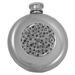 Abstract Grey End Of Day Round Hip Flask (5 Oz) by Ivana