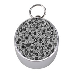 Abstract Grey End Of Day Mini Silver Compasses by Ivana