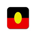 Flag Of Australian Aborigines Rubber Coaster (Square)  Front