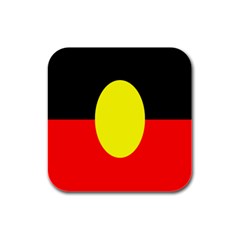 Flag Of Australian Aborigines Rubber Square Coaster (4 Pack)  by Nexatart