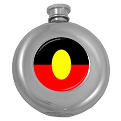 Flag Of Australian Aborigines Round Hip Flask (5 Oz) by Nexatart