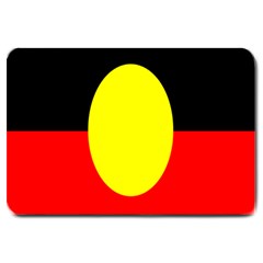 Flag Of Australian Aborigines Large Doormat  by Nexatart