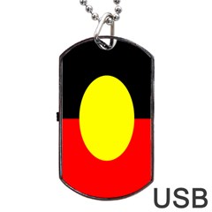 Flag Of Australian Aborigines Dog Tag Usb Flash (two Sides) by Nexatart