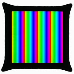 Rainbow Gradient Throw Pillow Case (black) by Nexatart