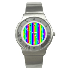 Rainbow Gradient Stainless Steel Watch by Nexatart