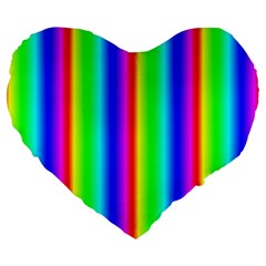 Rainbow Gradient Large 19  Premium Heart Shape Cushions by Nexatart