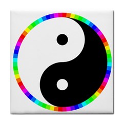 Rainbow Around Yinyang Tile Coasters by Nexatart