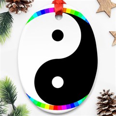 Rainbow Around Yinyang Ornament (Oval)