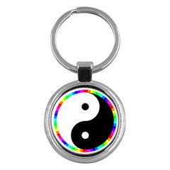 Rainbow Around Yinyang Key Chains (Round) 