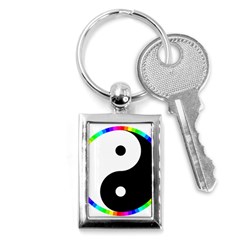 Rainbow Around Yinyang Key Chains (Rectangle) 