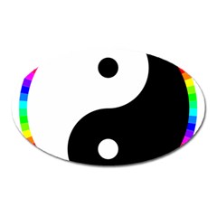 Rainbow Around Yinyang Oval Magnet