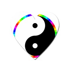 Rainbow Around Yinyang Heart Magnet