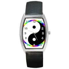 Rainbow Around Yinyang Barrel Style Metal Watch