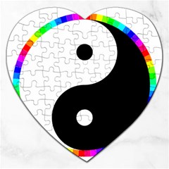 Rainbow Around Yinyang Jigsaw Puzzle (Heart)