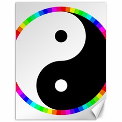 Rainbow Around Yinyang Canvas 12  x 16  