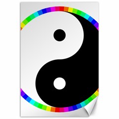 Rainbow Around Yinyang Canvas 12  X 18   by Nexatart