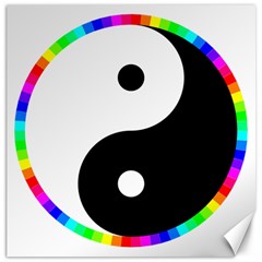 Rainbow Around Yinyang Canvas 20  x 20  