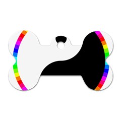 Rainbow Around Yinyang Dog Tag Bone (Two Sides)