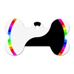 Rainbow Around Yinyang Dog Tag Bone (Two Sides) Front