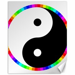 Rainbow Around Yinyang Canvas 11  X 14   by Nexatart