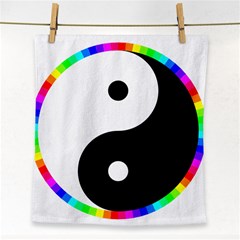 Rainbow Around Yinyang Face Towel