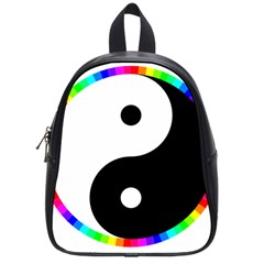 Rainbow Around Yinyang School Bags (small)  by Nexatart