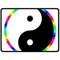 Rainbow Around Yinyang Fleece Blanket (Large) 