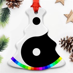 Rainbow Around Yinyang Christmas Tree Ornament (Two Sides)