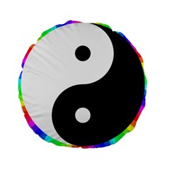 Rainbow Around Yinyang Standard 15  Premium Round Cushions