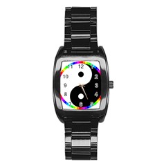 Rainbow Around Yinyang Stainless Steel Barrel Watch by Nexatart