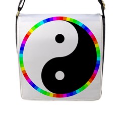 Rainbow Around Yinyang Flap Messenger Bag (l)  by Nexatart