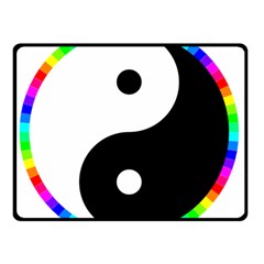 Rainbow Around Yinyang Double Sided Fleece Blanket (Small) 