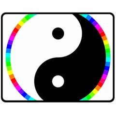 Rainbow Around Yinyang Double Sided Fleece Blanket (Medium) 